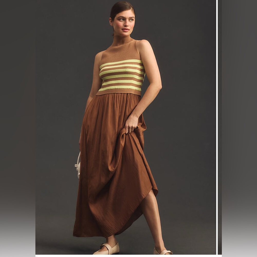 Anthropologie The Thea Twofer Mockneck Sleeveless Dress